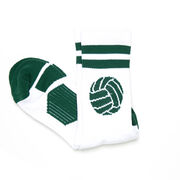 Volleyball Woven Mid-Calf Socks - Ball (White/Green)