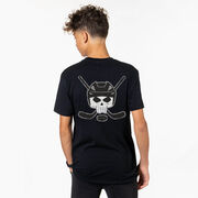 Hockey Short Sleeve Tee - Hockey Helmet Skull (Back Design)