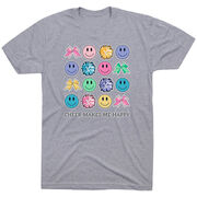 Cheerleading Short Sleeve T-Shirt - Cheer Makes Me Happy