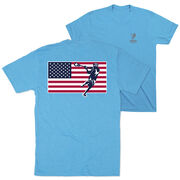 Guys Lacrosse Short Sleeve T-Shirt - Patriotic Lacrosse (Back Design)