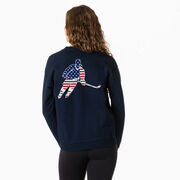 Hockey Crewneck Sweatshirt - Hockey Stars and Stripes Player (Back Design)