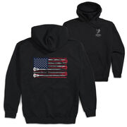 Guys Lacrosse Hooded Sweatshirt - USA Sticks (Back Design)