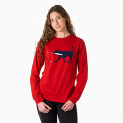 Baseball Tshirt Long Sleeve - Navy Baseball Dog