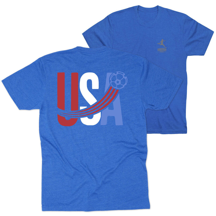 Soccer Short Sleeve T-Shirt - USA Patriotic (Back Design)