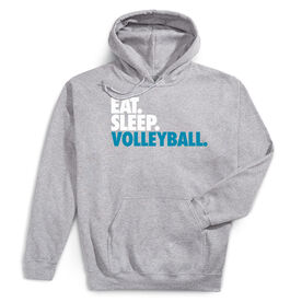 Volleyball Hooded Sweatshirt - Eat. Sleep. Volleyball. [Gray/Youth Medium] - SS