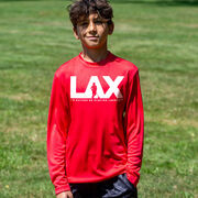 Guys Lacrosse Long Sleeve Performance Tee - I'd Rather Lax