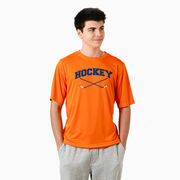 Hockey Short Sleeve Performance Tee - Hockey Crossed Sticks Logo