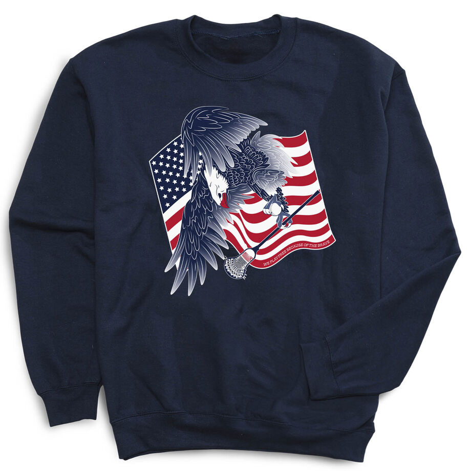 Guys Lacrosse Crewneck Sweatshirt - Lacrosse Eagle