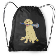 Girls Lacrosse Drawstring Backpack - Chase The Lax Dog 