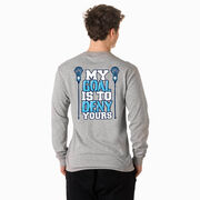 Guys Lacrosse Tshirt Long Sleeve - My Goal (Back Design)