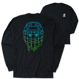 Hockey Tshirt Long Sleeve - Have An Ice Day Smiley (Back Design)