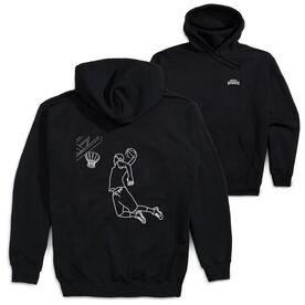 Basketball Hooded Sweatshirt - Basketball Player Sketch (Back Design)