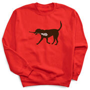 Guys Lacrosse Crewneck Sweatshirt - Max The LAX Dog