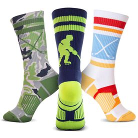 Hockey Woven Mid-Calf Sock Set - Colorful Vibes