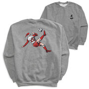 Soccer Crewneck Sweatshirt - Soccer Santa (Back Design)