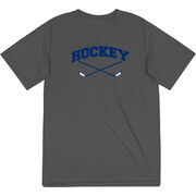 Hockey Short Sleeve Performance Tee - Hockey Crossed Sticks Logo