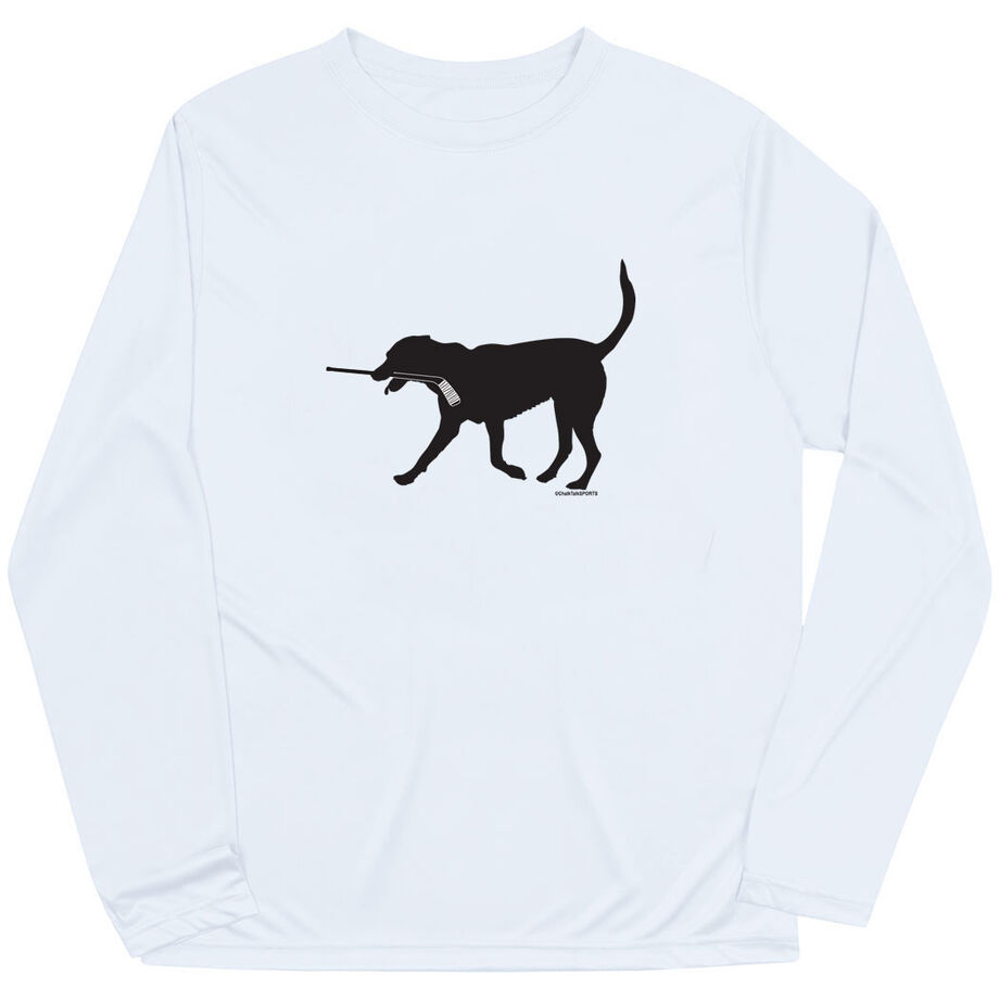 Hockey Long Sleeve Performance Tee - Howe the Hockey Dog