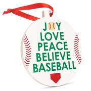 Baseball Round Ceramic Ornament - Word Christmas Tree