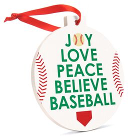 Baseball Round Ceramic Ornament - Word Christmas Tree