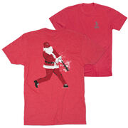 Baseball Short Sleeve T-Shirt - Home Run Santa (Back Design)
