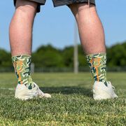 Guys Lacrosse Woven Mid-Calf Socks - Woodland Camo
