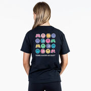 Cheerleading Short Sleeve T-Shirt - Cheer Makes Me Happy (Back Design)