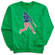 Baseball Crewneck Sweatshirt - Baseball Stars and Stripes Player