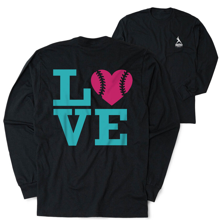 Softball Tshirt Long Sleeve - Love (Back Design)