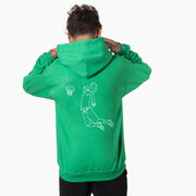 Basketball Hooded Sweatshirt - Basketball Player Sketch (Back Design)