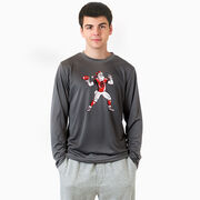 Football Long Sleeve Performance Tee - Touchdown Santa