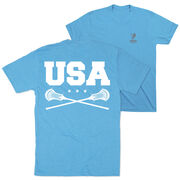 Guys Lacrosse Short Sleeve T-Shirt - USA (Back Design)