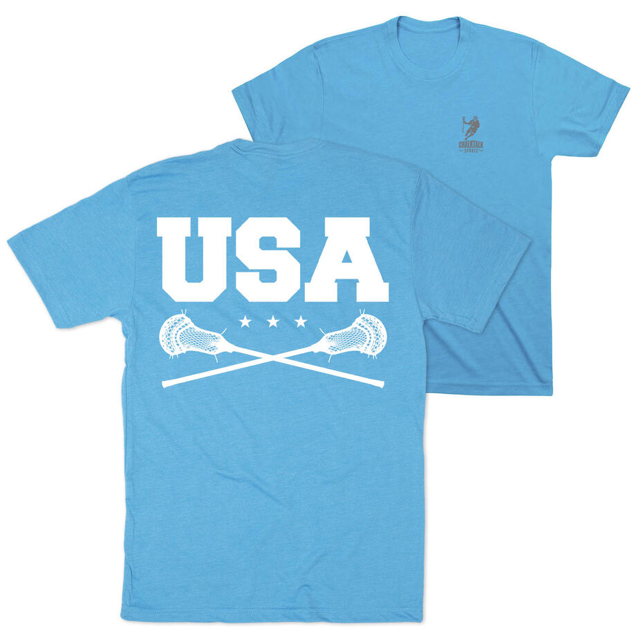 Guys Lacrosse Short Sleeve T-Shirt - USA (Back Design)