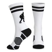 Hockey Woven Mid-Calf Socks - Player (White/Black)