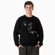 Basketball Crewneck Sweatshirt - Basketball Player Sketch