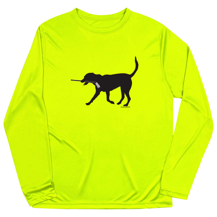 Hockey Long Sleeve Performance Tee - Howe the Hockey Dog