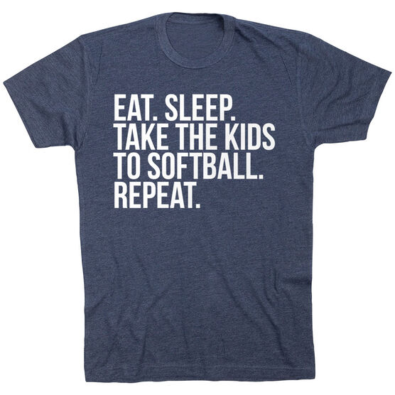 Softball Short Sleeve T-Shirt - Eat Sleep Take The Kids To Softball
