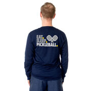 Pickleball Tshirt Long Sleeve - Eat. Sleep. Pickleball (Back Design)