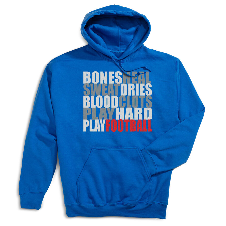 Football Hooded Sweatshirt - Bones Saying - Personalization Image