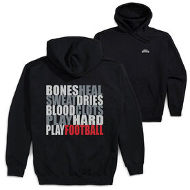 Football Hooded Sweatshirt - Bones Saying (Back Design)