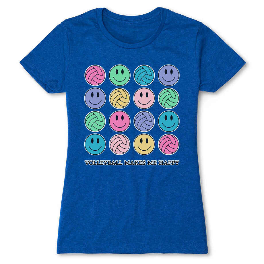 Volleyball Women's Everyday Tee - Volleyball Makes Me Happy