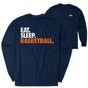 Basketball Tshirt Long Sleeve - Eat. Sleep. Basketball (Back Design)