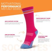 Socrates&reg; Mid-Calf Performance Socks - She Believed She Could