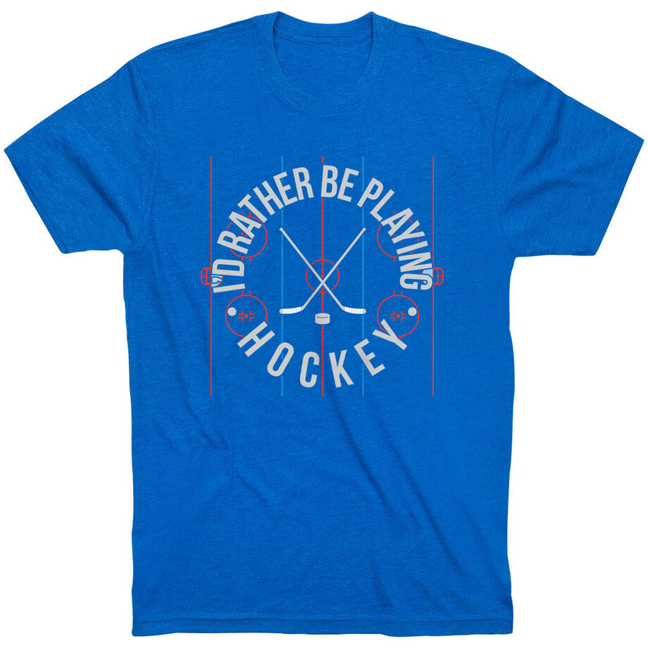 Hockey Short Sleeve T-Shirt - Rather Be Playing Hockey