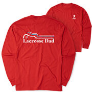 Guys Lacrosse Tshirt Long Sleeve - Lacrosse Dad Sticks (Back Design)