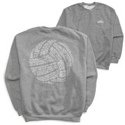 Volleyball Crewneck Sweatshirt - Volleyball Words (Back Design)