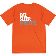 Wrestling Short Sleeve Performance Tee - Eat. Sleep. Wrestle.
