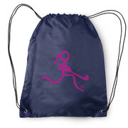 Field Hockey Drawstring Backpack Neon Field Hockey Girl