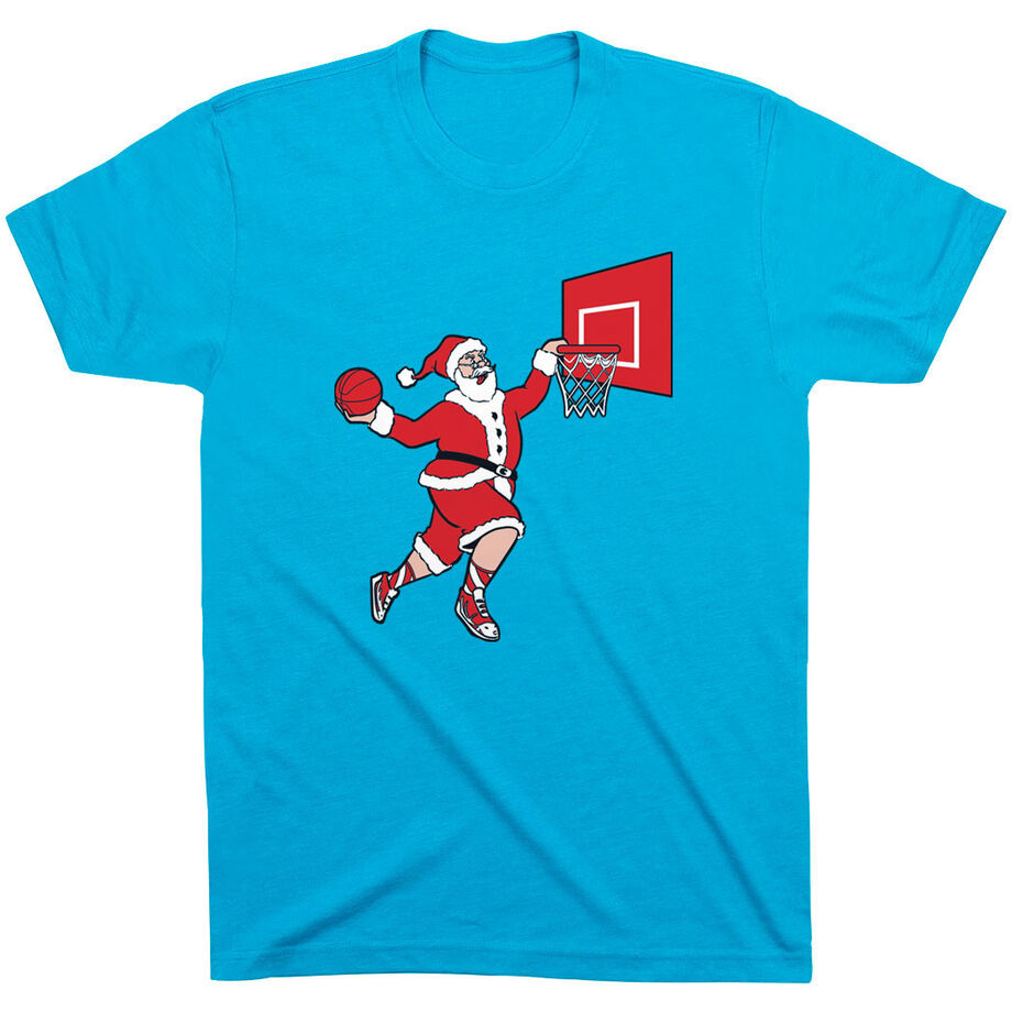 Basketball T-Shirt Short Sleeve - Slam Dunk Santa