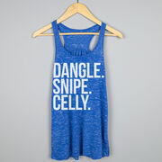 Hockey Flowy Racerback Tank Top - Dangle Snipe Celly Words