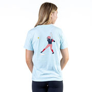 Softball Short Sleeve T-Shirt - Softball Star (Back Design)